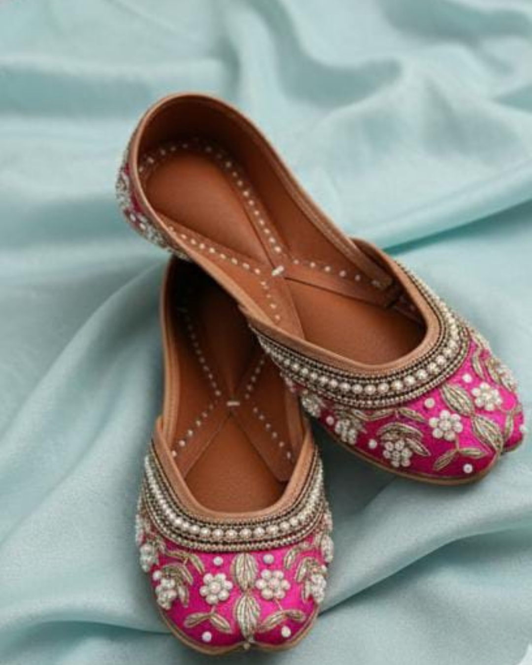 Pink Beaded Jutti